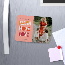 Moderner Drehbuchglauben hoffen Liebe Foto Urlaubs Magnet