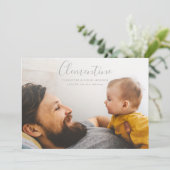 Moderner Drehbuchname Foto polka dot geburt Ankündigung (Stehend Vorderseite)