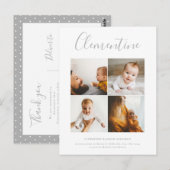 Moderner Drehbuchname Multi Foto Polka Punkt Postkarte (Vorne/Hinten)