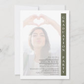 Moderner Drei-Foto-Abschluss QR-Code-ID1099 Einladung (Rückseite)