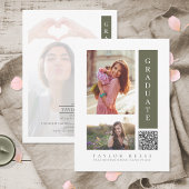 Moderner Drei-Foto-Abschluss QR-Code-ID1099 Einladung