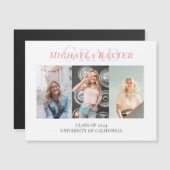 Moderner Dreimal Collage Rosa Abschluss Magnetkarte (Vorne/Hinten)