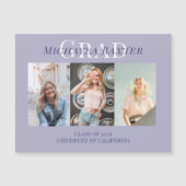 Moderner Dreimal Lila Abschluss Magnetkarte (Vorderseite)