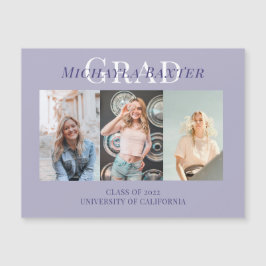 Moderner Dreimal Lila Abschluss Magnetkarte