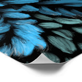 Moderner Druck mit aquamarinen und blauen Blättern Poster (Ecke)