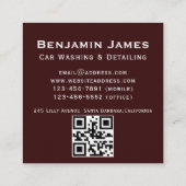 Moderner Druck Waschen Mobile Auto Wash qr Code Quadratische Visitenkarte (Rückseite)