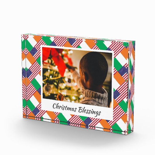 Moderner DUAL IRISH AMERIKA Weihnachtskeepake Fotoblock (Rechts)