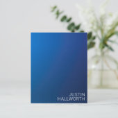 Moderner dunkelblauer Farbverlauf und minimaler be (Stehend Vorderseite)