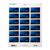 Moderner dunkelblauer Farbverlauf und minimaler be Adressaufkleber (Vorne)