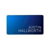 Moderner dunkelblauer Farbverlauf und minimaler be Adressaufkleber (Vorne)