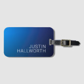 Moderner dunkelblauer Farbverlauf und minimaler be Gepäckanhänger (Vorderseite (Horizontal))