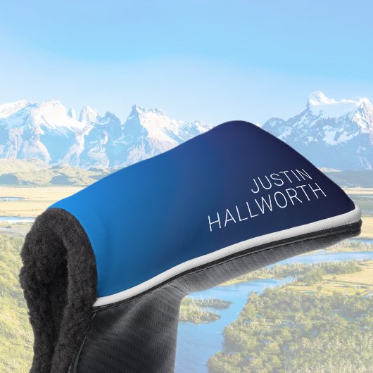 Moderner dunkelblauer Farbverlauf und minimaler be Golf Headcover