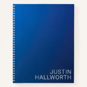 Moderner dunkelblauer Farbverlauf und minimaler be Notizblock (Vorderseite)