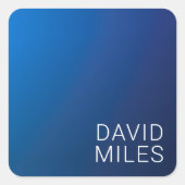 Moderner dunkelblauer Farbverlauf und minimaler be Quadratischer Aufkleber (Vorderseite)