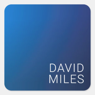 Moderner dunkelblauer Farbverlauf und minimaler be Quadratischer Aufkleber