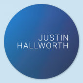 Moderner dunkelblauer Farbverlauf und minimaler be Runder Aufkleber