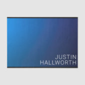 Moderner dunkelblauer Farbverlauf und minimaler be Seidenpapier (Vorderseite)