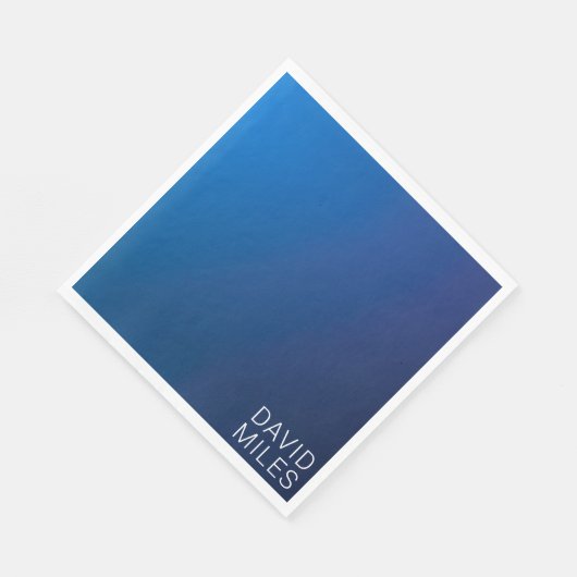 Moderner dunkelblauer Farbverlauf und minimaler be Serviette (Ecke)