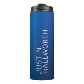 Moderner dunkelblauer Farbverlauf und minimaler be Thermosbecher (Vorderseite)