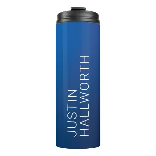 Moderner dunkelblauer Farbverlauf und minimaler be Thermosbecher (Vorderseite)