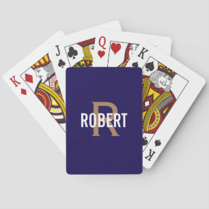 Moderner dunkelblauer Name Spielkarten