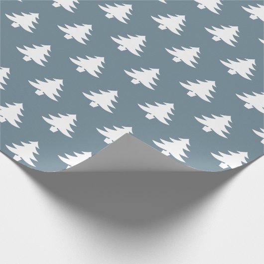 Moderner, dunkelblauer Weihnachtsbaum Muster Urlau Geschenkpapier (Ecke)