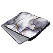 Moderner dunkelgoldener Marmoruntergrund - Laptop- Laptopschutzhülle (Vorne Knopf)