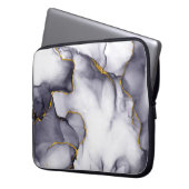 Moderner dunkelgoldener Marmoruntergrund - Laptop- Laptopschutzhülle (Vorderseite Links)