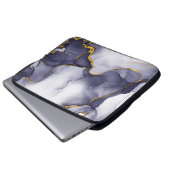 Moderner dunkelgoldener Marmoruntergrund - Laptop- Laptopschutzhülle (Vorne Knopf)