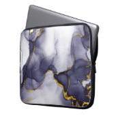 Moderner dunkelgoldener Marmoruntergrund - Laptop- Laptopschutzhülle (Vorderseite Links)