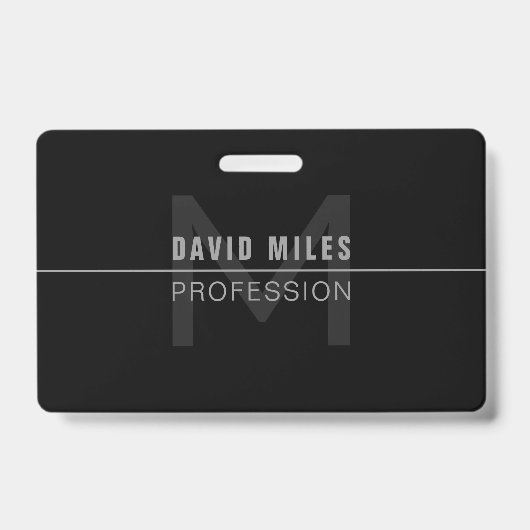 Moderner dunkelgrauer Beruflicher Name Ausweis (Front)
