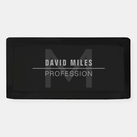 Moderner dunkelgrauer Beruflicher Name Banner (Horizontal)