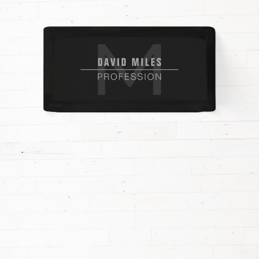 Moderner dunkelgrauer Beruflicher Name Banner (InSitu)