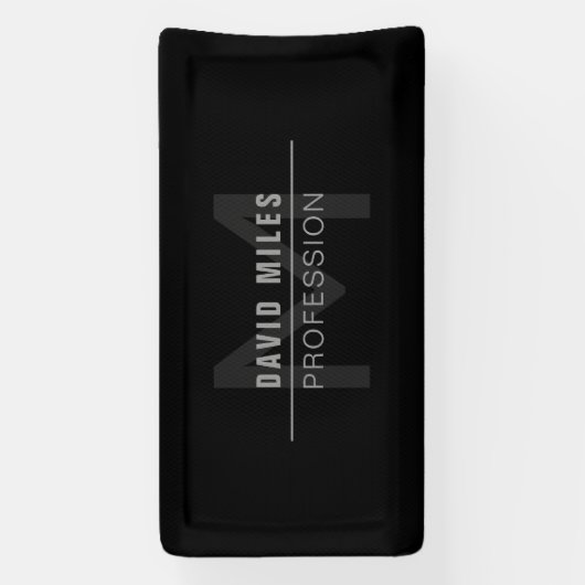 Moderner dunkelgrauer Beruflicher Name Banner (Vertikal)