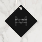 Moderner dunkelgrauer Beruflicher Name Geschenkanhänger (Vorderseite)