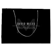 Moderner dunkelgrauer Beruflicher Name Große Geschenktüte (Rückseite)