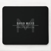 Moderner dunkelgrauer Beruflicher Name Mousepad (Vorne)