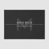 Moderner dunkelgrauer Beruflicher Name Seidenpapier (Vorderseite)