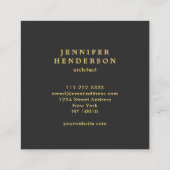 Moderner, dunkelgrauer, beruflicher Platz  Quadratische Visitenkarte (Rückseite)