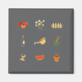 Moderner dunkelgrauer Gartenmagnet Magnet