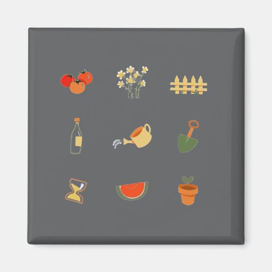 Moderner dunkelgrauer Gartenmagnet Magnet (Vorne)