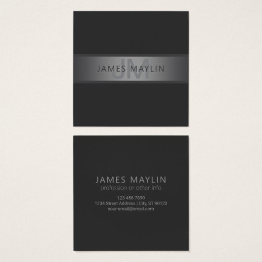 Moderner dunkelgrauer Gradient Name oder Firmennam (Vorne & Hinten)