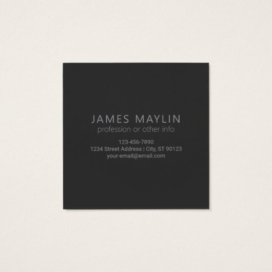 Moderner dunkelgrauer Gradient Name oder Firmennam (Rückseite)