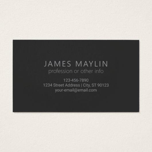 Moderner dunkelgrauer Gradient Name oder Firmennam (Rückseite)