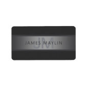 Moderner dunkelgrauer Gradient Name oder Firmennam Adressaufkleber (Vorne)