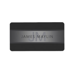 Moderner dunkelgrauer Gradient Name oder Firmennam Adressaufkleber