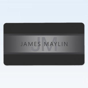Moderner dunkelgrauer Gradient Name oder Firmennam Adressaufkleber