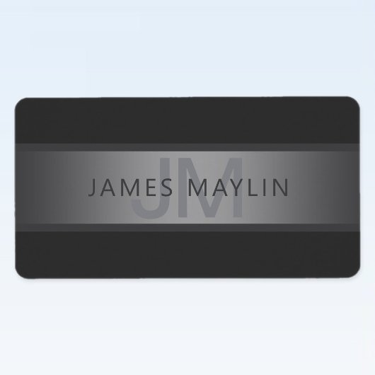 Moderner dunkelgrauer Gradient Name oder Firmennam Adressaufkleber