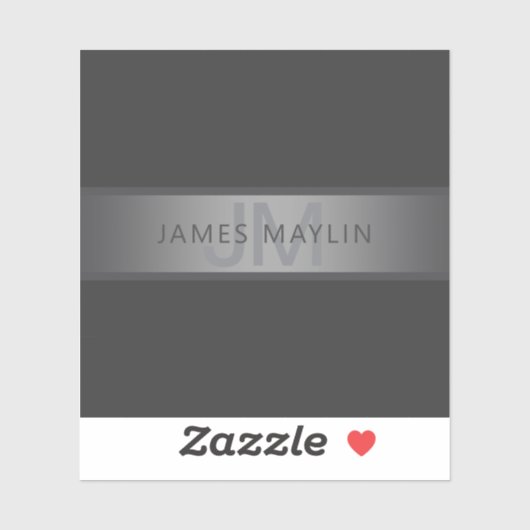 Moderner dunkelgrauer Gradient Name oder Firmennam Aufkleber (Blatt)