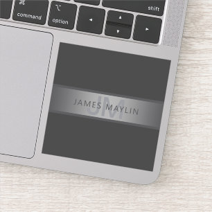 Moderner dunkelgrauer Gradient Name oder Firmennam Aufkleber